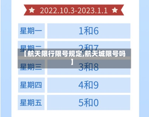 【航天限行限号规定,航天城限号吗】-第2张图片