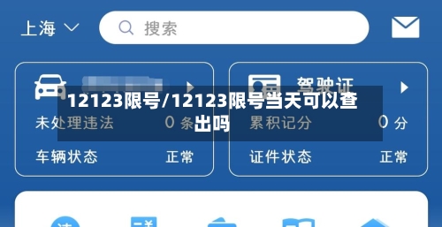 12123限号/12123限号当天可以查出吗-第2张图片