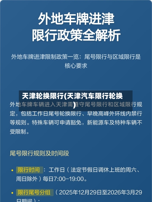 天津轮换限行(天津汽车限行轮换)