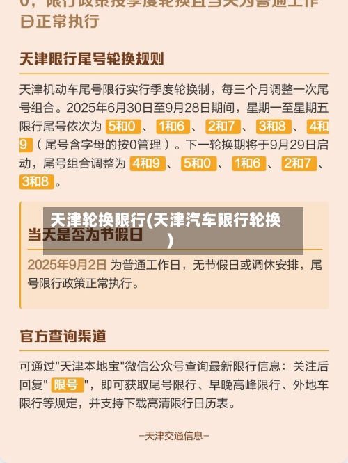天津轮换限行(天津汽车限行轮换)-第3张图片