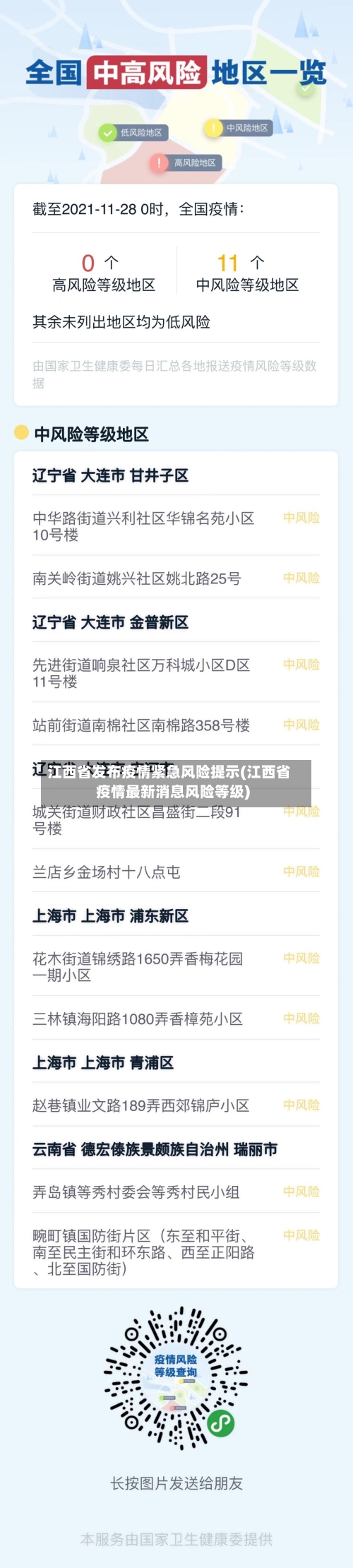 江西省发布疫情紧急风险提示(江西省疫情最新消息风险等级)-第2张图片