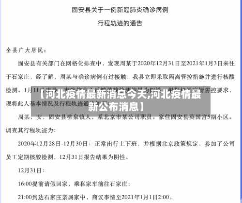 【河北疫情最新消息今天,河北疫情最新公布消息】