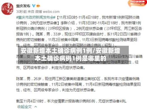 安徽新增本土确诊病例1例/安徽新增本土确诊病例1例是哪里的