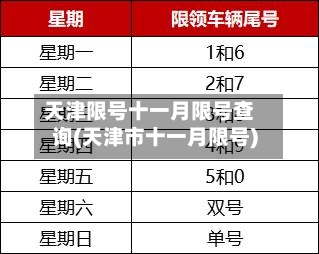 天津限号十一月限号查询(天津市十一月限号)-第2张图片