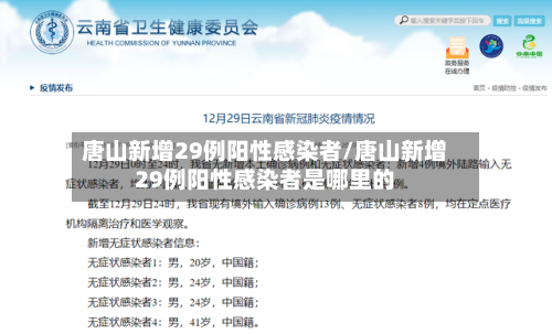 唐山新增29例阳性感染者/唐山新增29例阳性感染者是哪里的-第3张图片