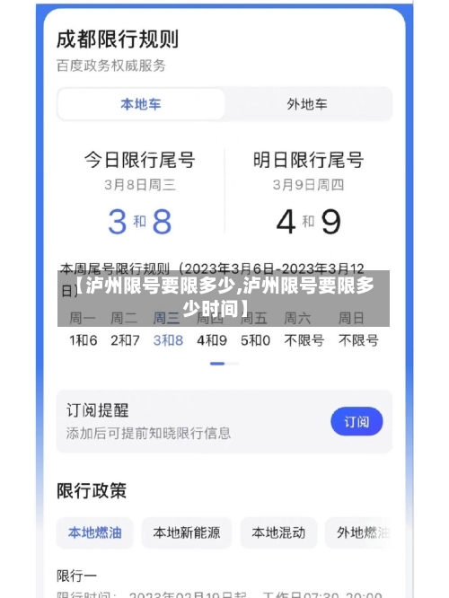 【泸州限号要限多少,泸州限号要限多少时间】