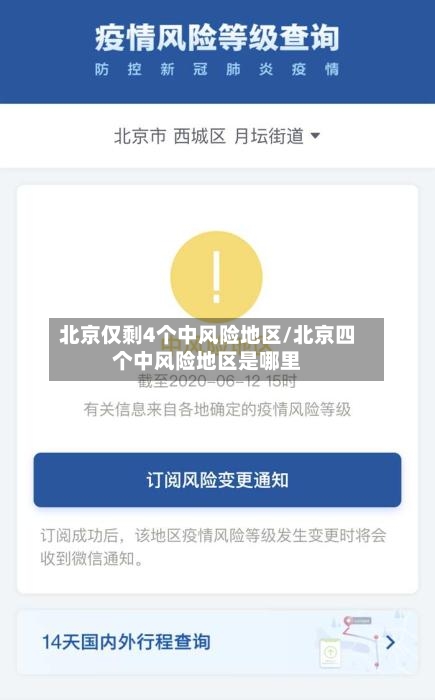 北京仅剩4个中风险地区/北京四个中风险地区是哪里-第2张图片