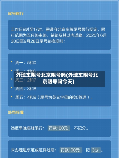 外地车限号北京限号吗(外地车限号北京限号吗今天)