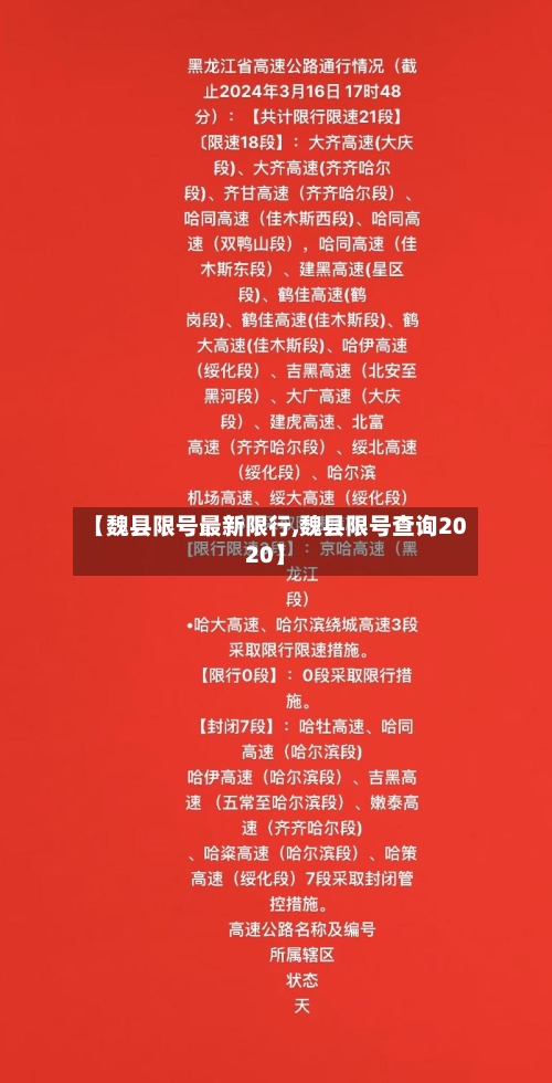 【魏县限号最新限行,魏县限号查询2020】