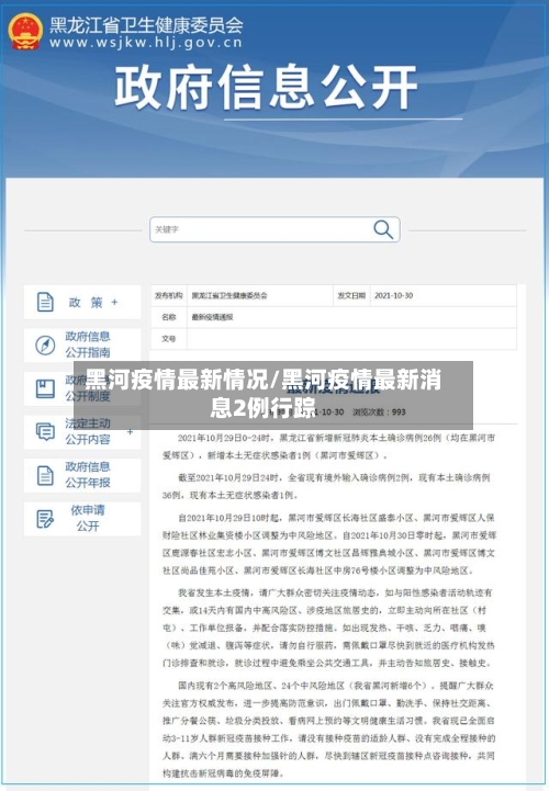 黑河疫情最新情况/黑河疫情最新消息2例行踪