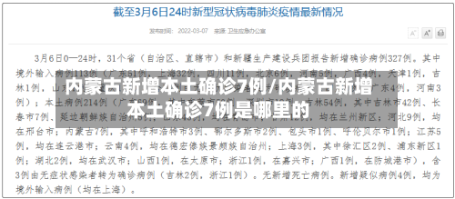 内蒙古新增本土确诊7例/内蒙古新增本土确诊7例是哪里的-第2张图片