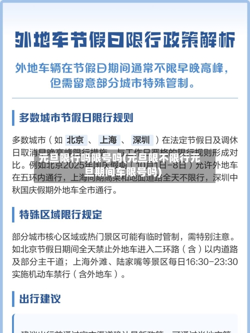 元旦限行吗限号吗(元旦限不限行元旦期间车限号吗)