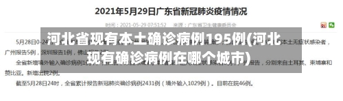 河北省现有本土确诊病例195例(河北现有确诊病例在哪个城市)-第2张图片