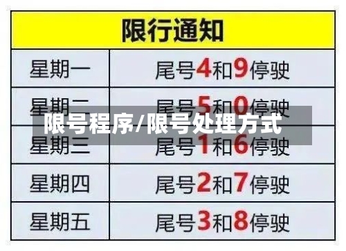 限号程序/限号处理方式