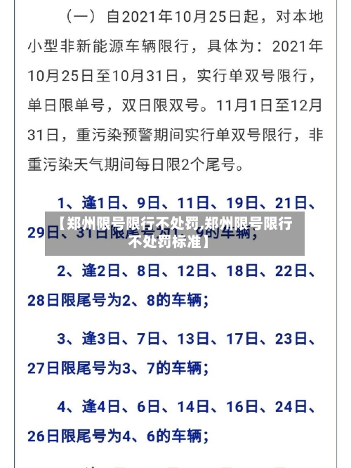 【郑州限号限行不处罚,郑州限号限行不处罚标准】-第2张图片