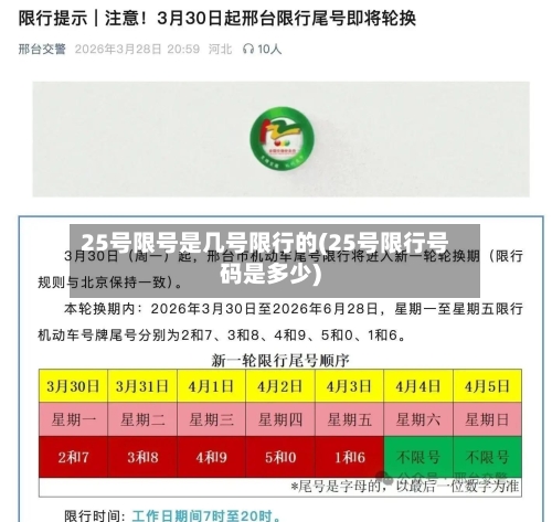 25号限号是几号限行的(25号限行号码是多少)-第2张图片