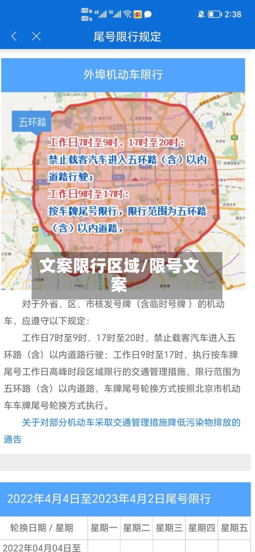 文案限行区域/限号文案-第2张图片