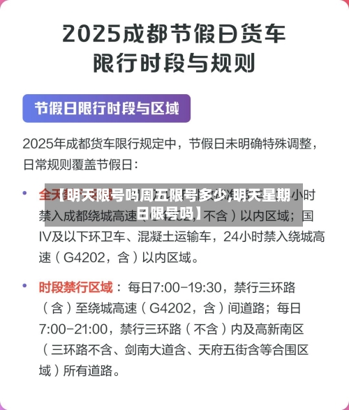 【明天限号吗周五限号多少,明天星期日限号吗】
