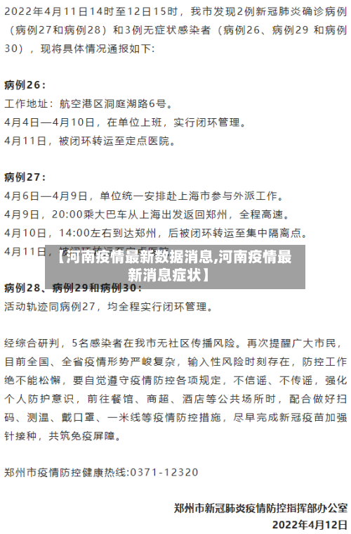 【河南疫情最新数据消息,河南疫情最新消息症状】