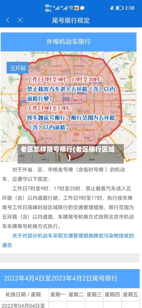 老区怎样限号限行(老区限行区域)