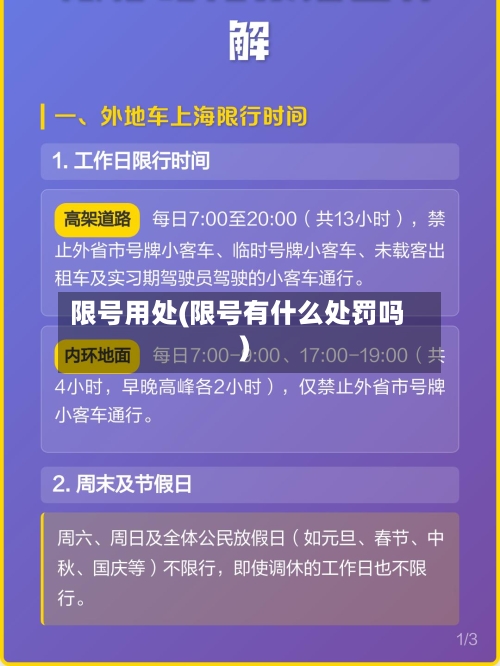 限号用处(限号有什么处罚吗)