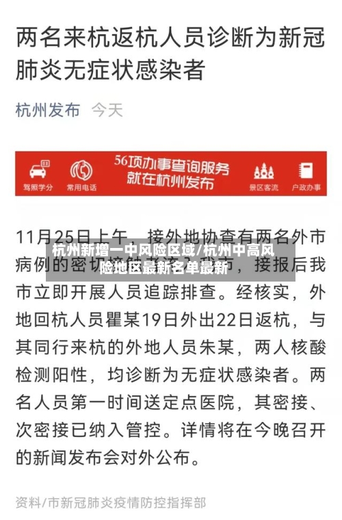 杭州新增一中风险区域/杭州中高风险地区最新名单最新-第2张图片