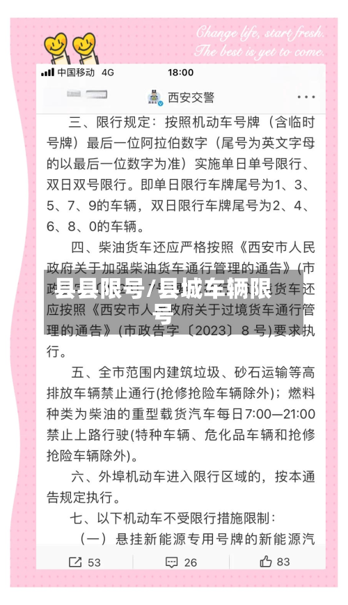 县县限号/县城车辆限号