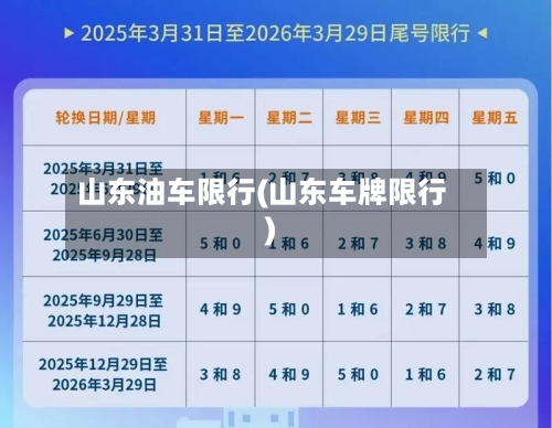 山东油车限行(山东车牌限行)-第2张图片