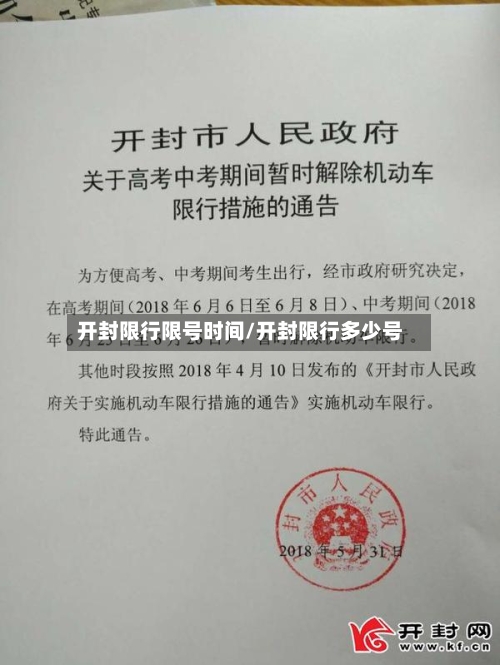 开封限行限号时间/开封限行多少号