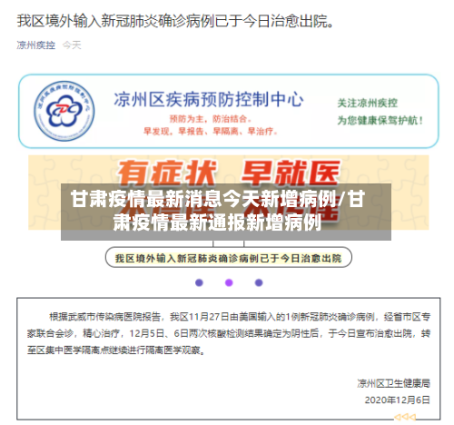 甘肃疫情最新消息今天新增病例/甘肃疫情最新通报新增病例