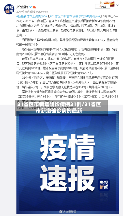 31省区市新增确诊病例31例/31省区市新增确诊病例最新-第2张图片