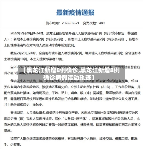 【黑龙江新增8例确诊,黑龙江新增8例确诊病例活动轨迹】-第2张图片