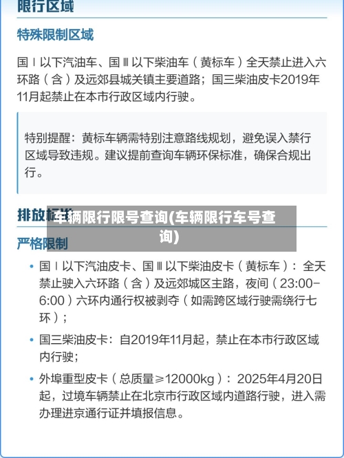 车辆限行限号查询(车辆限行车号查询)-第3张图片