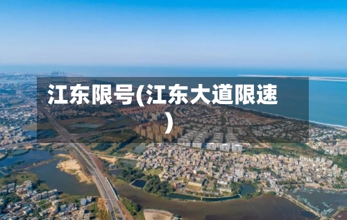 江东限号(江东大道限速)-第2张图片
