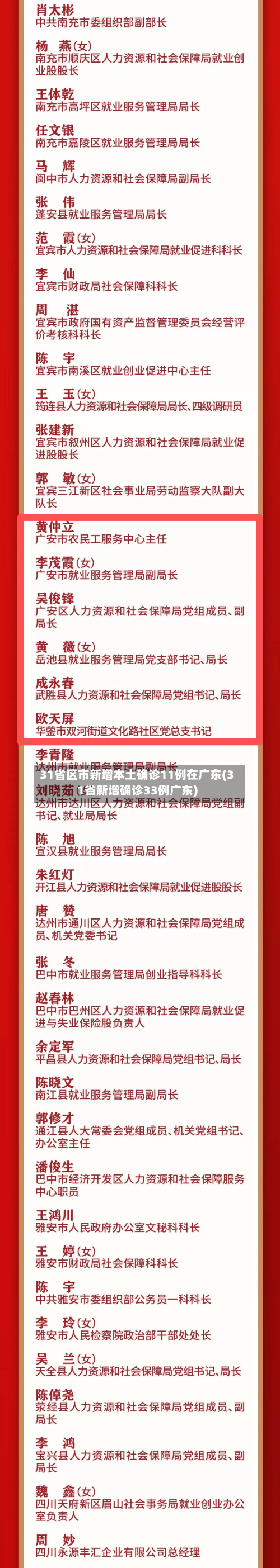 31省区市新增本土确诊11例在广东(31省新增确诊33例广东)