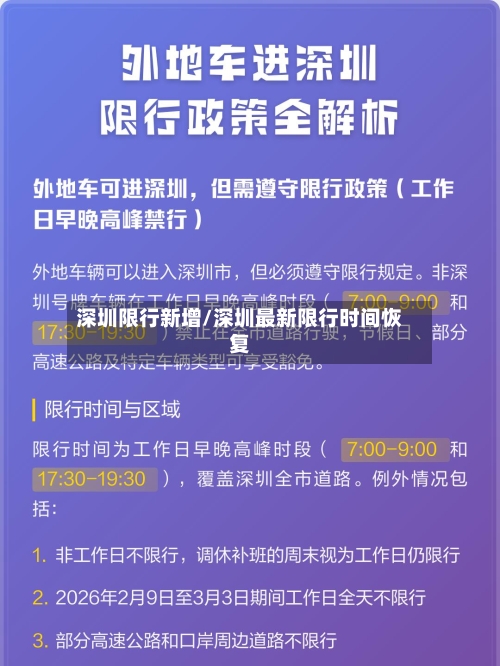 深圳限行新增/深圳最新限行时间恢复