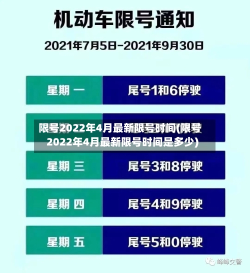 限号2022年4月最新限号时间(限号2022年4月最新限号时间是多少)