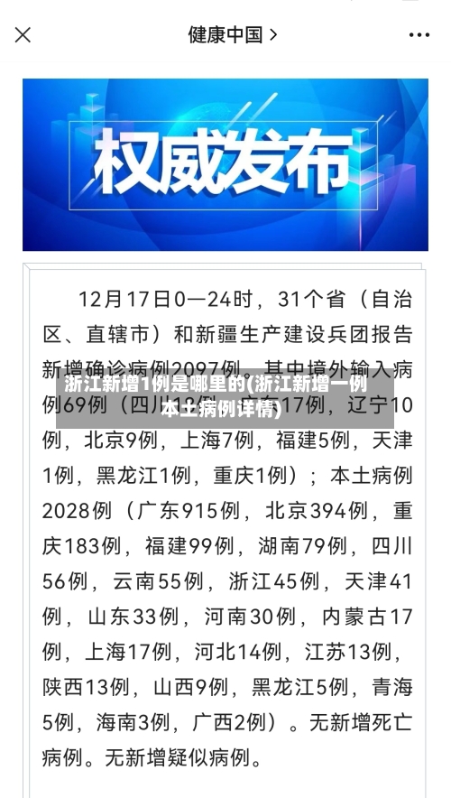 浙江新增1例是哪里的(浙江新增一例本土病例详情)