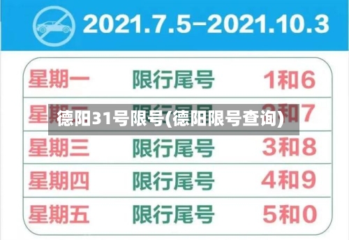 德阳31号限号(德阳限号查询)-第2张图片