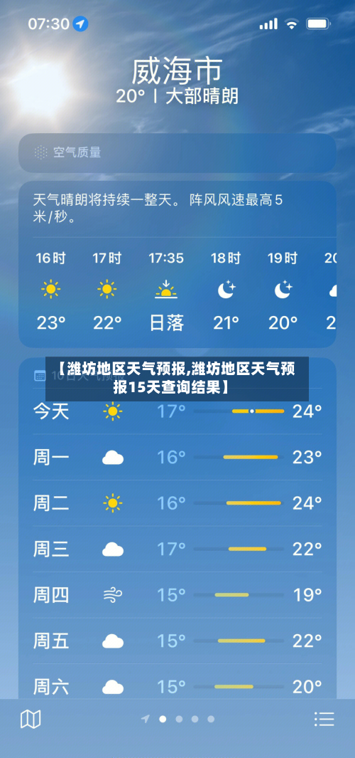 【潍坊地区天气预报,潍坊地区天气预报15天查询结果】