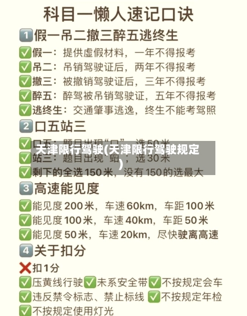 天津限行驾驶(天津限行驾驶规定)