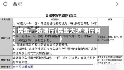 民生广场限行(民生大道限行吗)