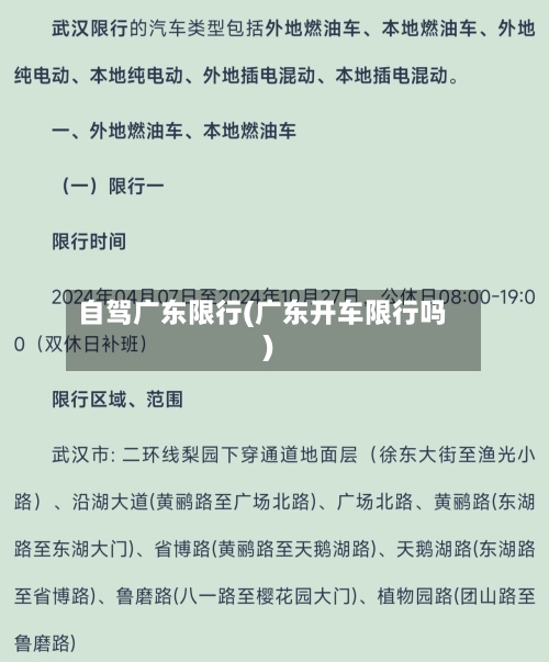 自驾广东限行(广东开车限行吗)