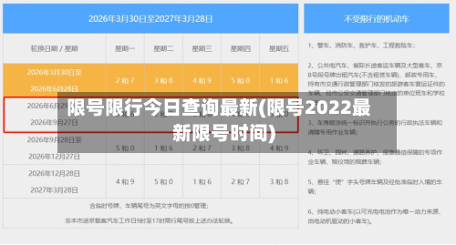 限号限行今日查询最新(限号2022最新限号时间)
