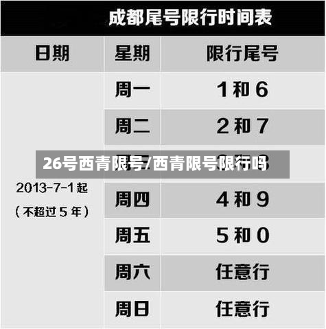 26号西青限号/西青限号限行吗