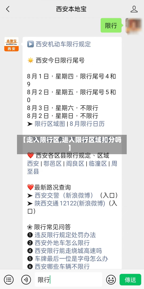 【走入限行区,进入限行区域扣分吗】-第2张图片