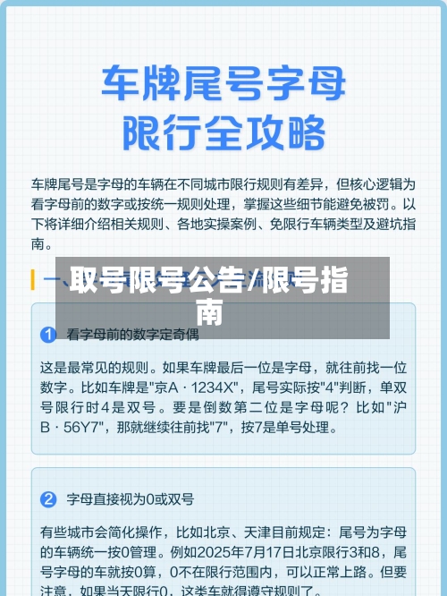取号限号公告/限号指南