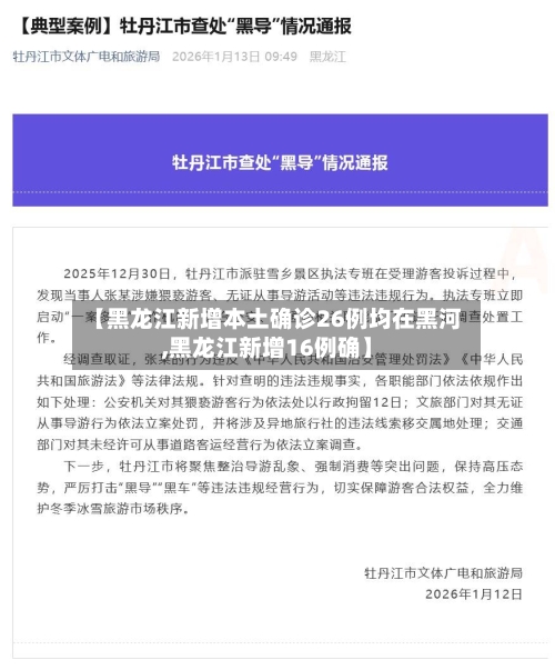 【黑龙江新增本土确诊26例均在黑河,黑龙江新增16例确】