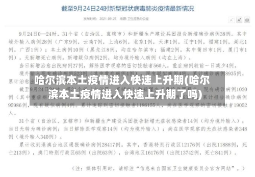 哈尔滨本土疫情进入快速上升期(哈尔滨本土疫情进入快速上升期了吗)