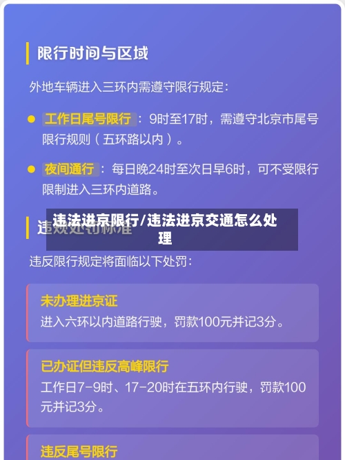 违法进京限行/违法进京交通怎么处理
